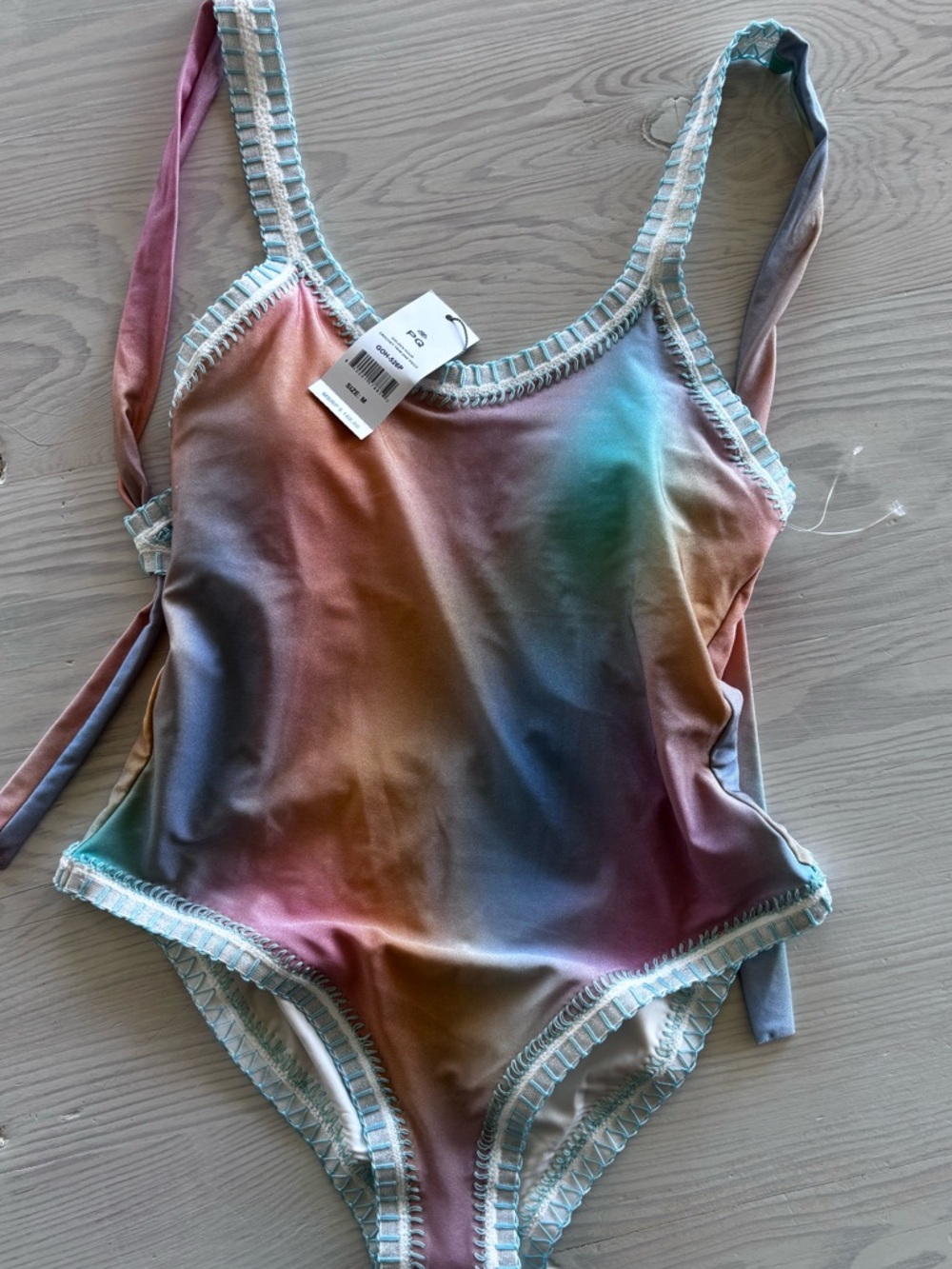 PQ Swim "Golden Hour" Scoop One Piece Size Large NWT